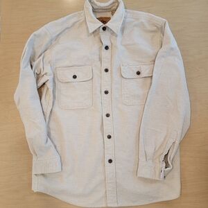 Moose Creek Men's Cream Flannel Shirt Medium 100% Cotton